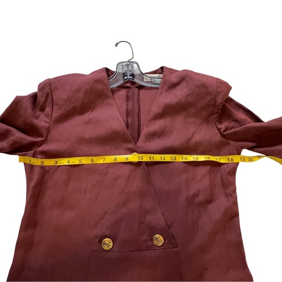 Sonia Rykiel Linen Blend 90’s dress V Neck Large Buttons Paris France 40 US 10 - Picture 9 of 13